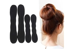 Hair Bun Maker, 4Pcs Magic Bun Hair Donut Black Hair Doughnut Sponge Hair Foam Hair Updo Tools Easy Perfect Bun Tool for Tool