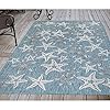Liora Manne Indoor/Outdoor Rug, 4'10" x 7'6", Starfish Aqua