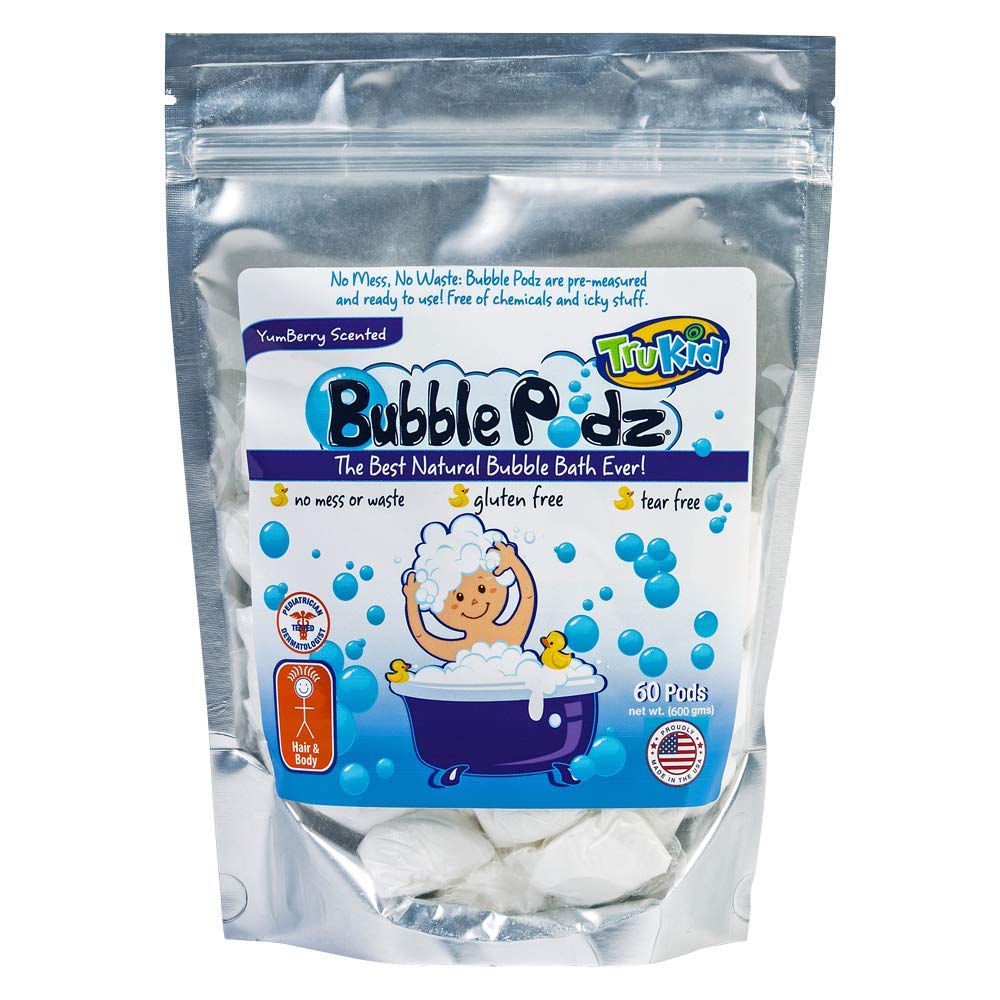 TruKid Bubble Podz Care for Sensitive Skin - Yumberry Scented Wellness Bath Bomb for Kids - Pediatrician and Dermatologist Tested - 24 Count: Beauty