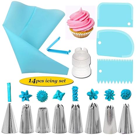 Tinement 14 Pcs Set Cake Decorating Supplies Kit Kitchen Dessert