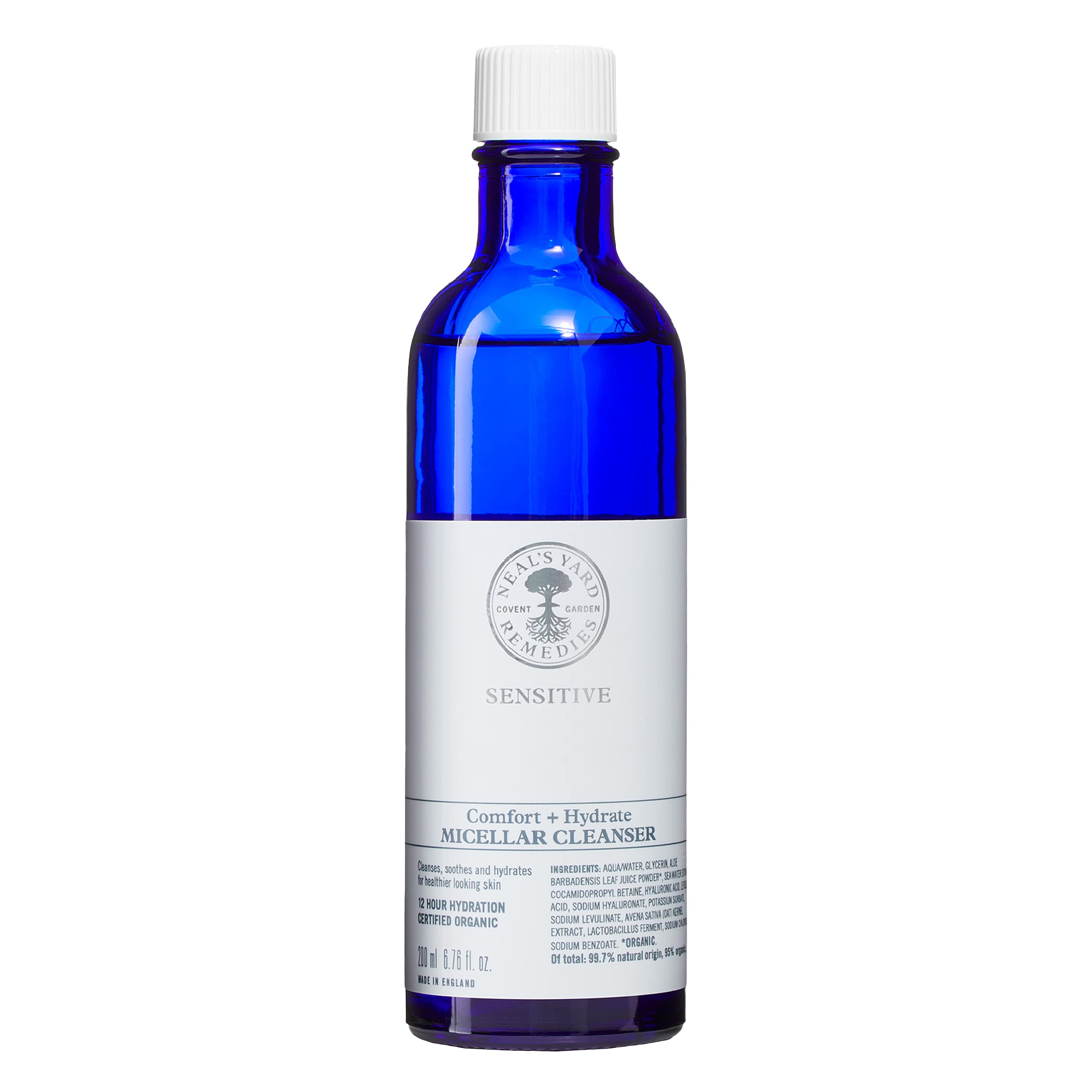 Neal's Yard Remedies | Sensitive Comfort + Hydrate Micellar Cleanser | Up to 12 Hours of Hydration | Gifts for Women | Gently Cleanses & Hydrates Skin | 200ml
