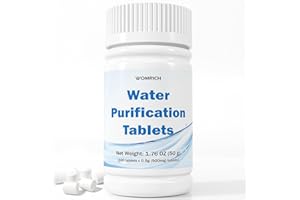 WOMRICH 500mg Water Purification Tablets (100 Count) - Water Purifier Tablets for Emergency Water - Hiking, Camping, Survival, Backpacking, RVs - Water Purifier Treatment Tablets for Safe Drinking Anywhere