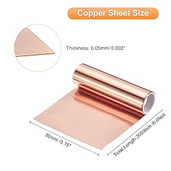 Uxcell 2000mm x 80mm x 0.05mm 99.9% Pure Copper