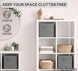 Clay Roberts Storage Cubes Grey Pack of 4 Fabric Boxes 25cm x 25cm x 25cm view 3