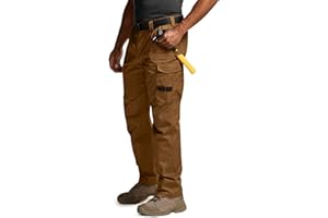 CQR Men's Quick Dry Work Pants, Water Resistant Outdoor Tactical Pants, Lightweight Stretch Cargo Hiking Pants