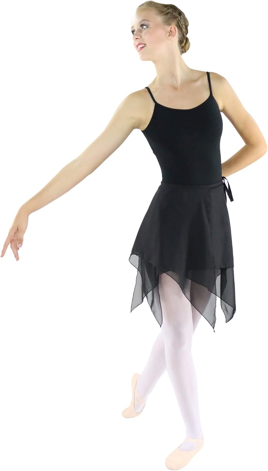 Danzcue Womens Asymmetric Ballet Dance Wrap Skirt: Clothing