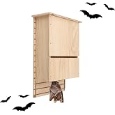 flexman Bat House for Outdoors, 11.8 X 7.5 X 3.3 Single Storey Wooden Bat House, Easy to Install, Garden Eaves Habitat