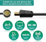Cable Mountain 3m TV Aerial Cable Coaxial RF Extension Lead Gold 24K view 2