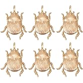 Beebeecraft 1 Box 10Pcs Insect Charms 18K Gold Plated Animal Theme Antique Flying Beetle Charms Pendants Craft Supplies for DIY Jewelry Making Hole: 1.6mm