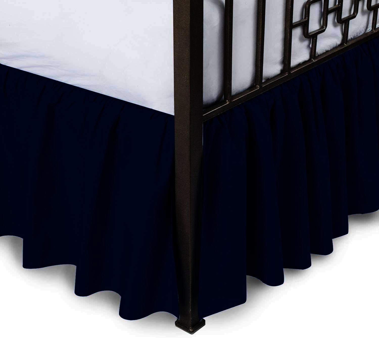 Bedskirt King Navy Blue Dust Ruffle 100 Egyptian Cotton