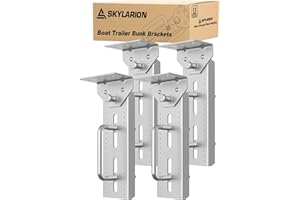 Skylarion Boat Trailer Bunk Brackets — 8" Heavy-Duty Galvanized Swivel-Top Kit, 4-Pack w/ Hardware, Fits 1.5"x3"/2"x3"/3"x3"