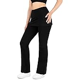 Nirlon Women's Skirted Leggings High Waisted Yoga Pants Gathered Skirt
