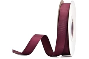 YAMA 5/8 inch Solid Grosgrain Ribbon Roll - 25 Yards for Gift Wrapping Ribbons, Burgundy
