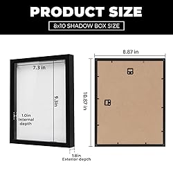 Muzilife 8x10 Shadow Box Picture Frame with Linen