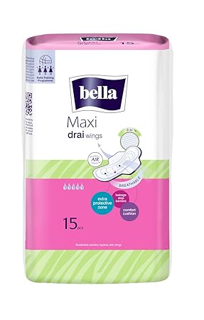 Bella Maxi Drai Wings Classic Sanitary Napkins-15 Pieces