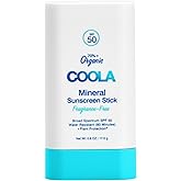 COOLA Organic Mineral Sunscreen SPF 50 Sunblock Stick, Dermatologist Tested Skin Care For Daily Protection, Vegan And Gluten Free, 0.6 Oz