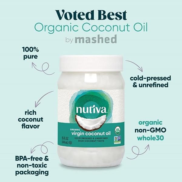 NUTIVA, ORGANIC COCONUT OIL, 15 FL OZ
