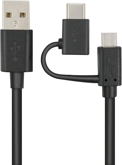 Amazon Co Jp エレコム 変換アダプター付き 2in1 ケーブル マイクロusb タイプc 3a出力で超急速充電 0 3m ブラック Mpa Ambcad03bk 家電 カメラ