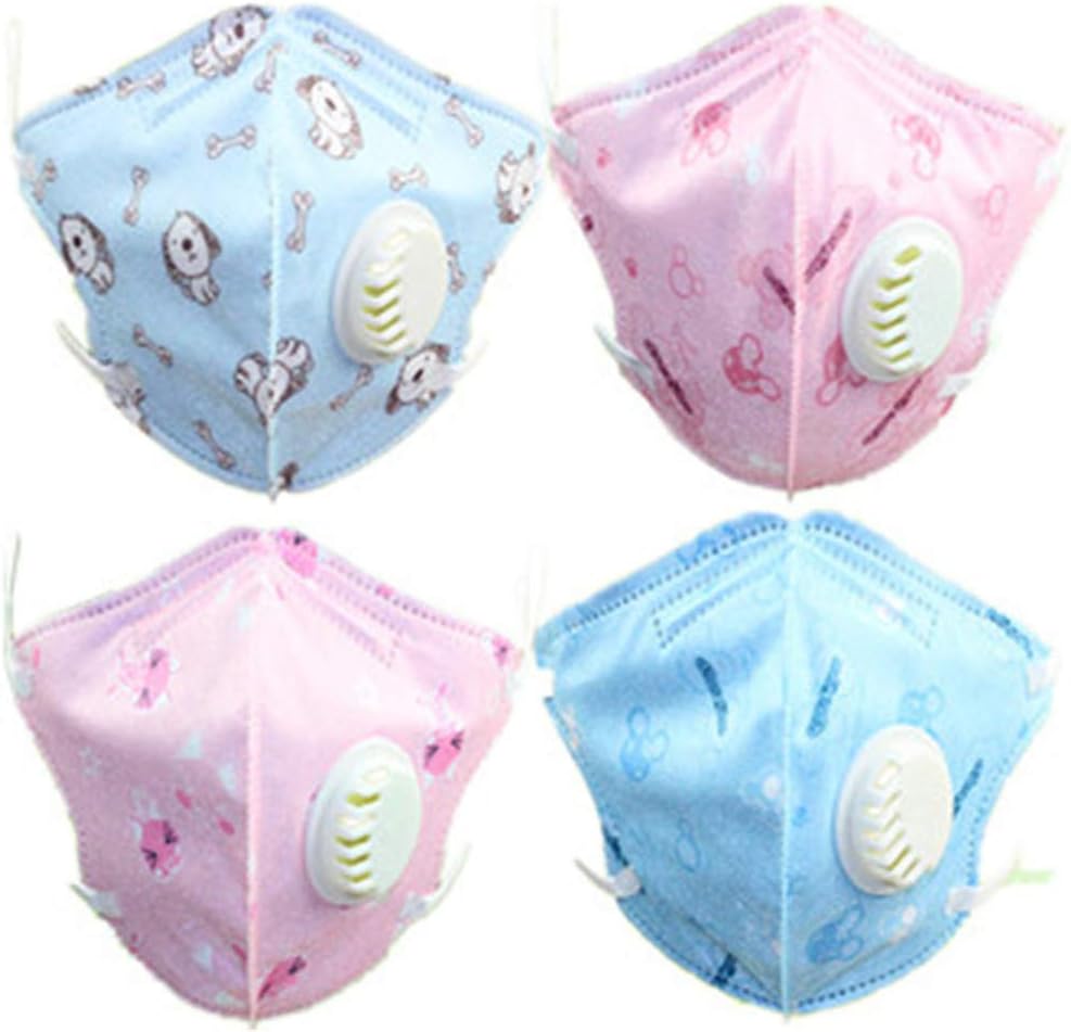 Children anti-pollution mask with activated carbon N95 filter dust mask filter exhaust gas anti-pollen allergy PM2.5 air filter mask outdoor activities 5 pieces