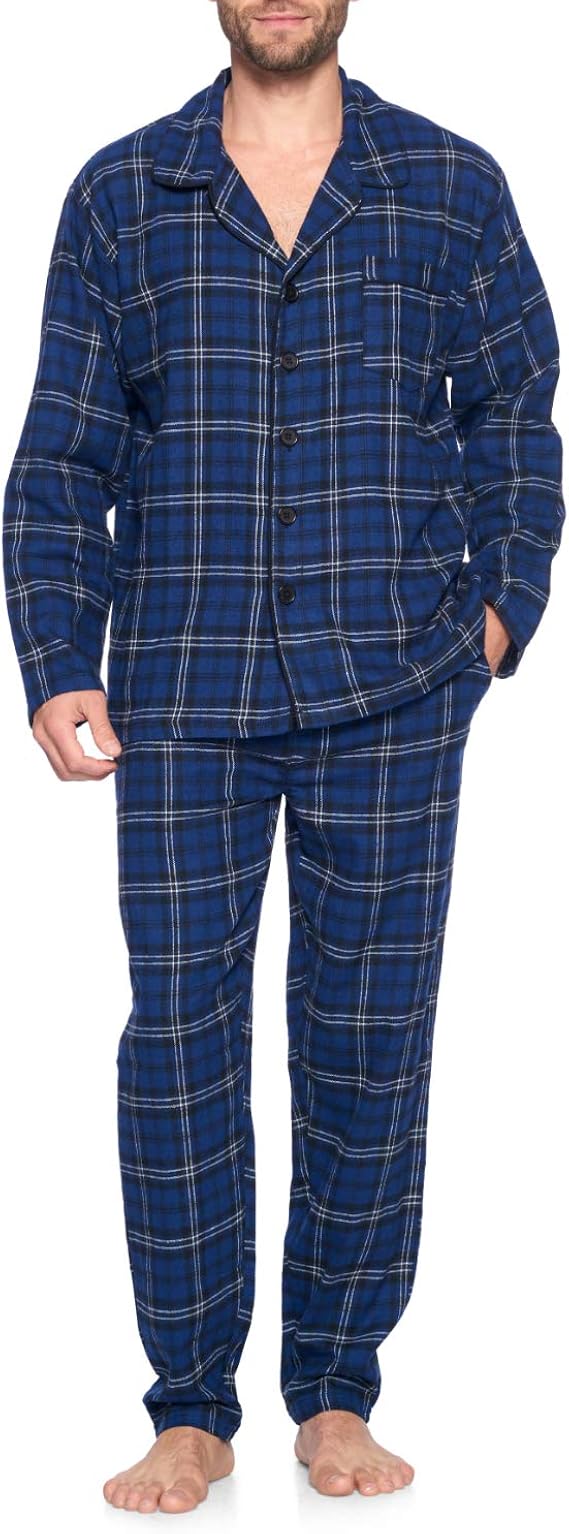 Ashford & Brooks Men’s Flannel Long Sleeve Pajamas Set