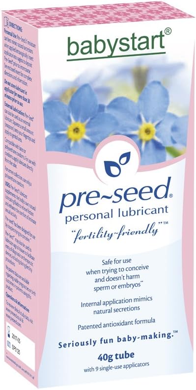 1 x PRE-Seed - Vaginal Lubricant Multi 9 Application 40gm Pack + BabyMad Basal Thermometer +5 x Ultra Early Pregnancy Tests 10mIU/mL