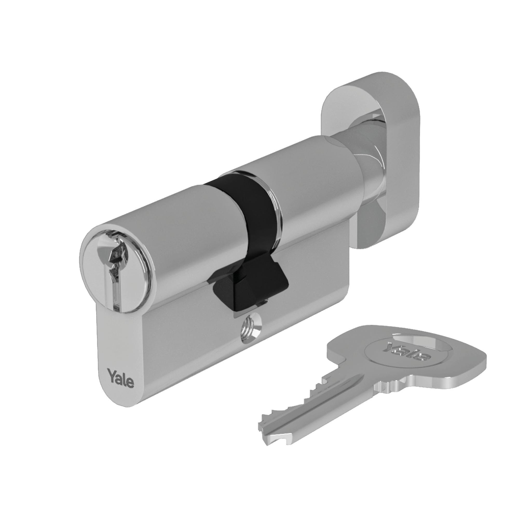 Yale European Standard Safety Cylinder with knob for Lock YC054KD303503N1 Nickel Plated, 30/35 mm, 3 Vertical Keys