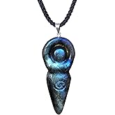 DUKIZA Labradorite Crystal Necklace, Heart Stone Pendant for Women, Healing Energy Jewelry for Gift, Handmade Gemstone Necklace for Unisex