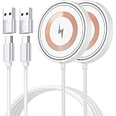 for iPhone 17e 18Pro Magsafe Charger 2Pack iPhone Magnetic Wireless Charger | for iPhone 18Pro Max/16/15/14/13/12 Series&amp; AirPods,Wireless Fast Charging Pad With USBC/A Ports,Pixelsnap Charger for Google