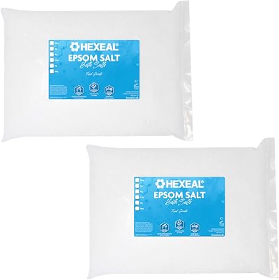 Hexeal Epsom Salt 10kg – 2 x 5kg FCC Grade Magnesium Sulphate