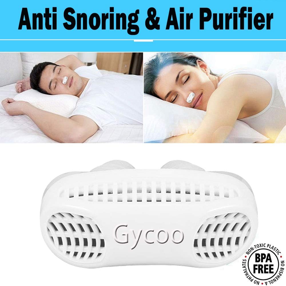 Anti Snoring Devices by Gycoo,Upgraded 2 in 1 Nose Vent & Air Purifier Filter Snore Stopper Aids Solution for Comfortable Sleep All The Night (White)