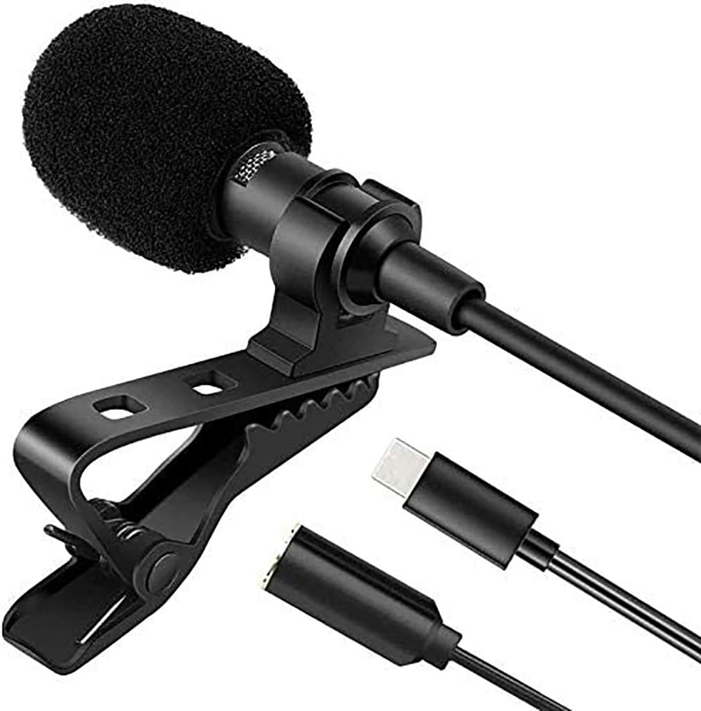 Yangers Mini USB Type C Microphone for Android Phones Omnidirectional Tie Clip Condenser Mic for Laptop iPad Pro Smartphones Samsung Huawei Xiaomi