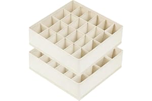 Sock Drawer Organizer Divider 2 Packs Underwear Organizer, 24 Cell Closet Organizers and Storage Organizer Sock Holders Organ