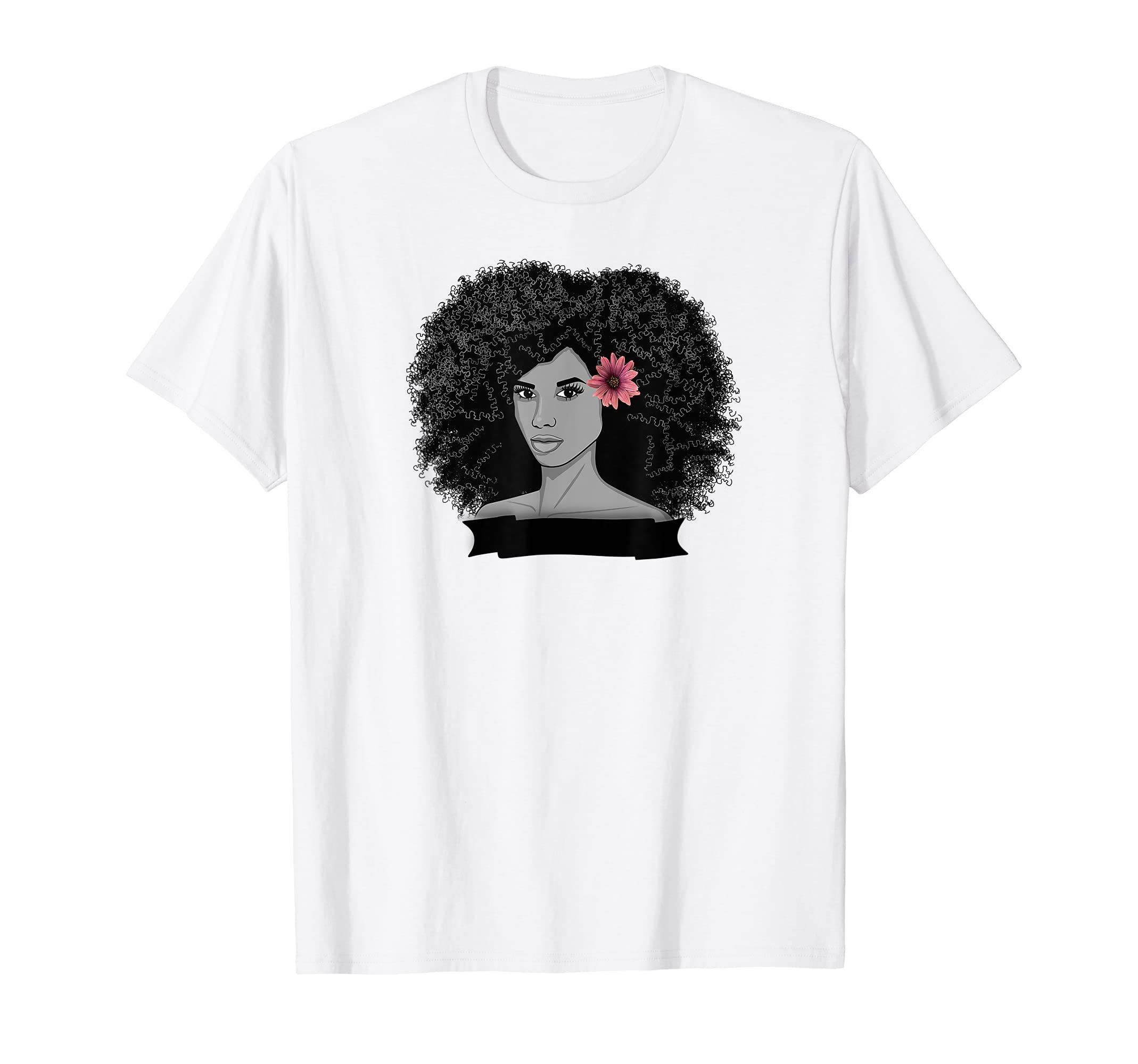 Black Girl Afro Art Hair African American Women T-Shirt