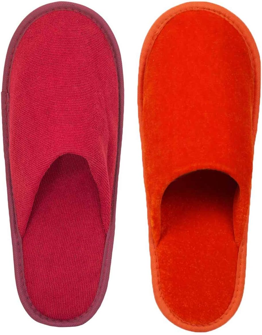 OLD COBBLER Orange Terry and Maroon Terry Slippers Combo