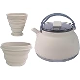 3 Pcs Camping cookware Set, 1.5L Collapsible Kettle with Bowl&amp;Cups,Backpacing Mess Kit for Outdoor