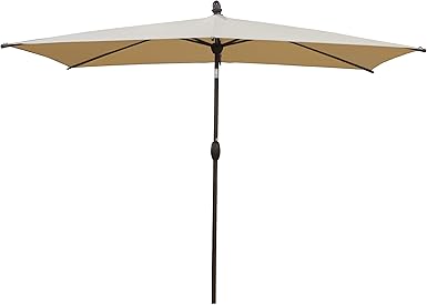Amazon Com Sorara Patio Umbrella Rectangular Outdoor Market Table Umbrella With Push Button Tilt Crank Umbrella Cover 6 5 X 10 Antique Beige Clothing
