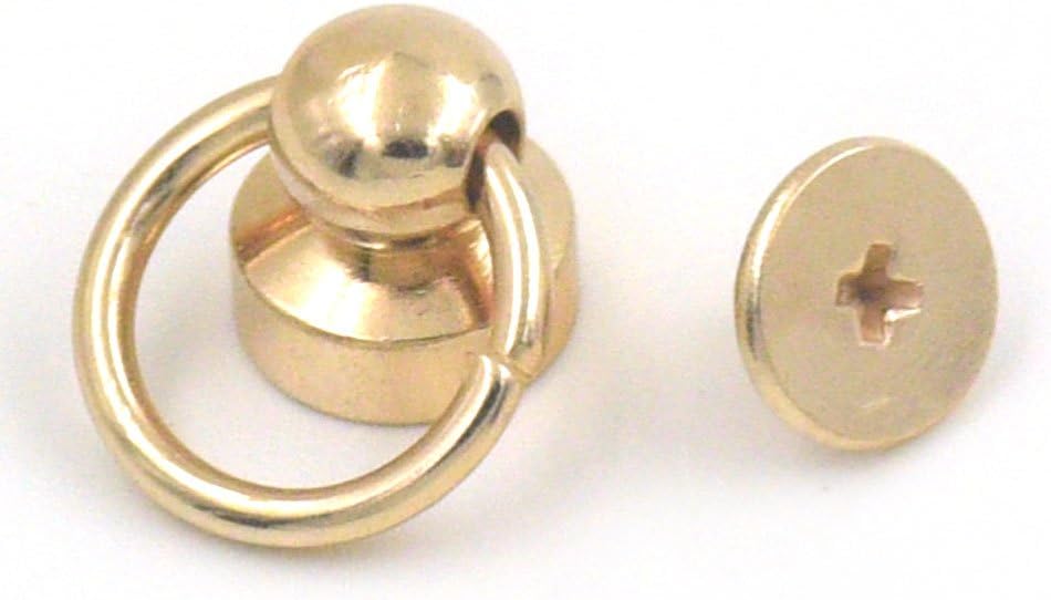 50 Pcs 3/8" 10mm Head Button Stud Screwback Spot O Ring For Screw Chicago Nail Light-Gold