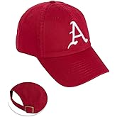 Desert Cactus University of Arkansas Baseball Hat Razorbacks U of A Hogs Brimmed Embroidered Hats Cap Adjustable Cloth Strap Adult (Style D1) Red