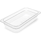 Carlisle FoodService Products Plastic Food Pan 1/3 Size 2.5 Inches Deep Clear