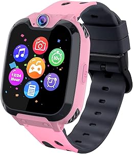 Kids Phone Smartwatch with Games & MP3 Player - 1.54 inch Touch Screen Watch Phone 2 Way Call Music Player Game Funny Camera Alarm Clock Children School Gift for 3-10 Years Old Boys Girls, Pink
