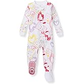 Burt's Bees Baby Baby Girls Sleeper Pajamas, 100% Organic Cotton, One-piece PJs, Diagonal Zip Up Jumpsuit, Snug Fit Footie