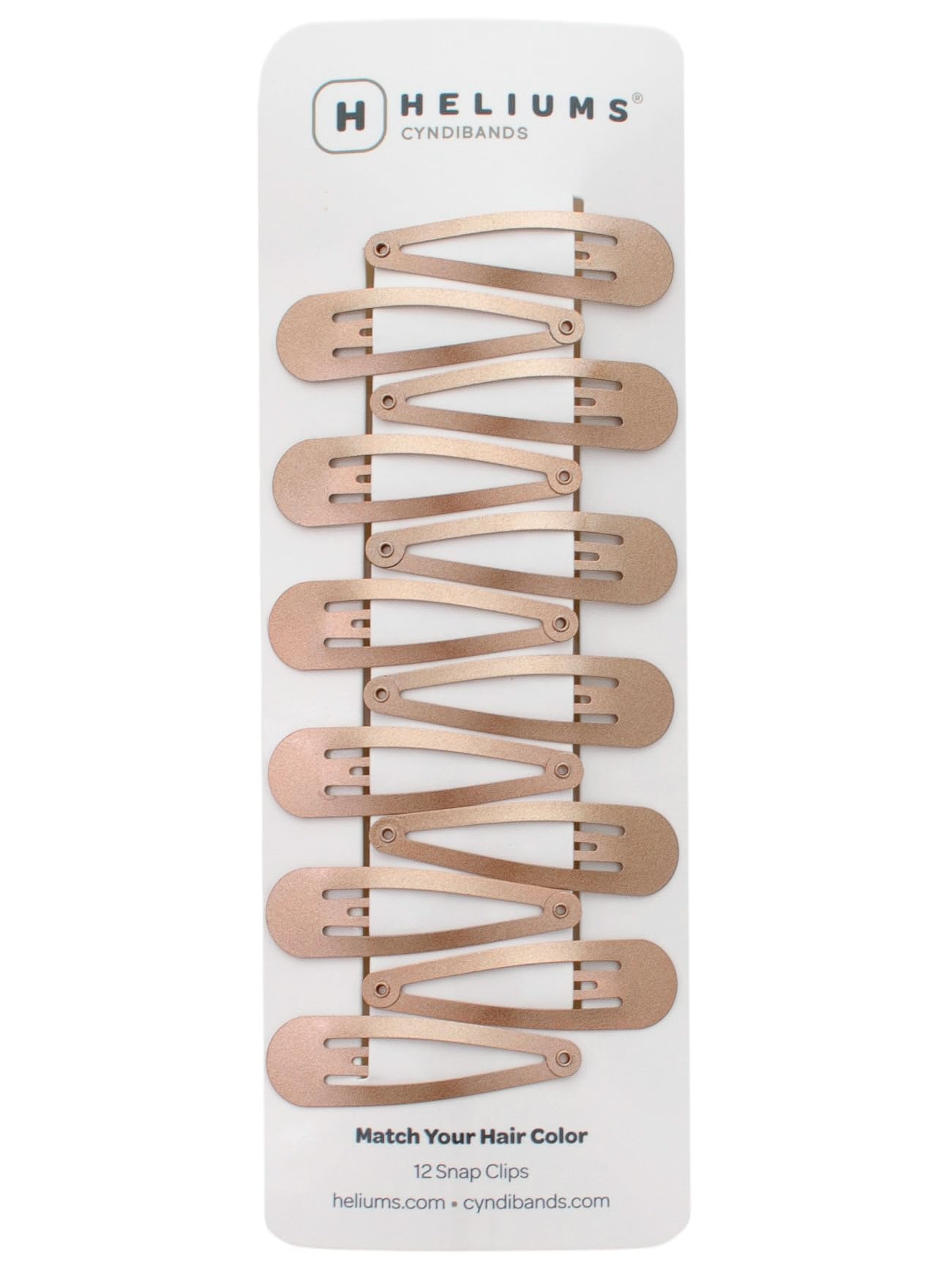 Heliums Snap Clips - Dark Blonde - 5cm Metal Hair Barrettes for Women and Kids, Metallic Finish Blends with Hair Color - 12 Count
