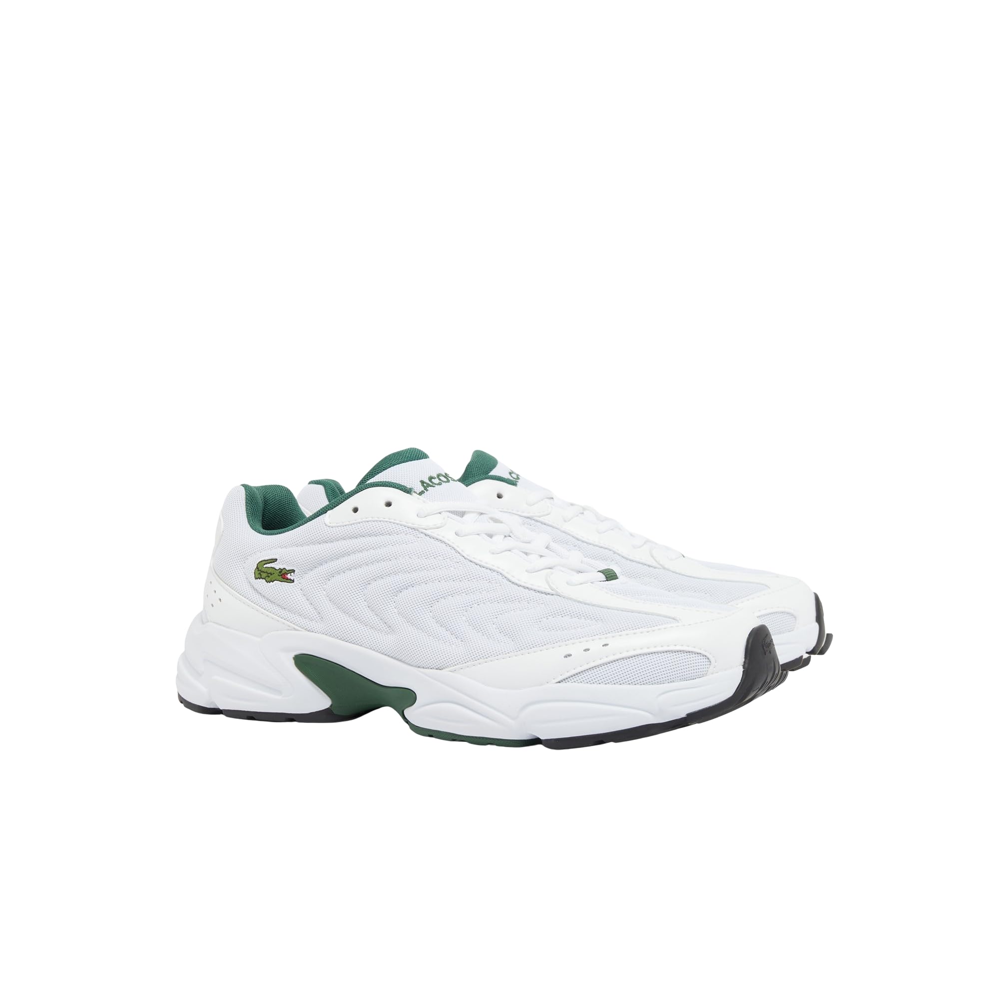Lacoste Men’s Storm 96 2K Lite Sneakers, White/Dark Green, 11