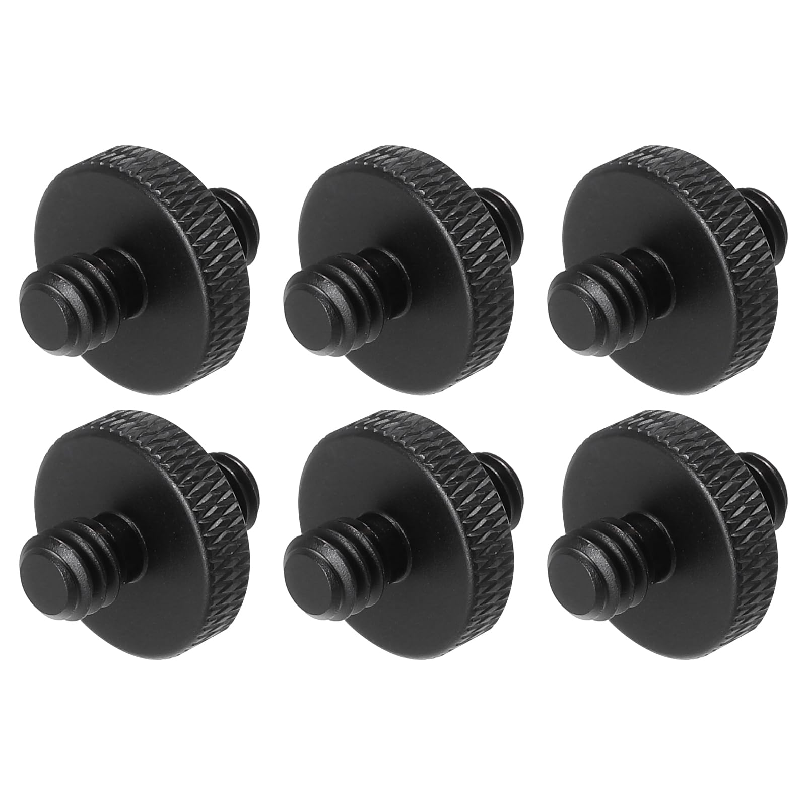 Photo 1 of MECCANIXITY 6Pcs Mic Stand Adapter 1/4 Male to M6 Male Double Sides Camera Screw Aluminum Alloy for Microphone Tripod Stand Mount, Black