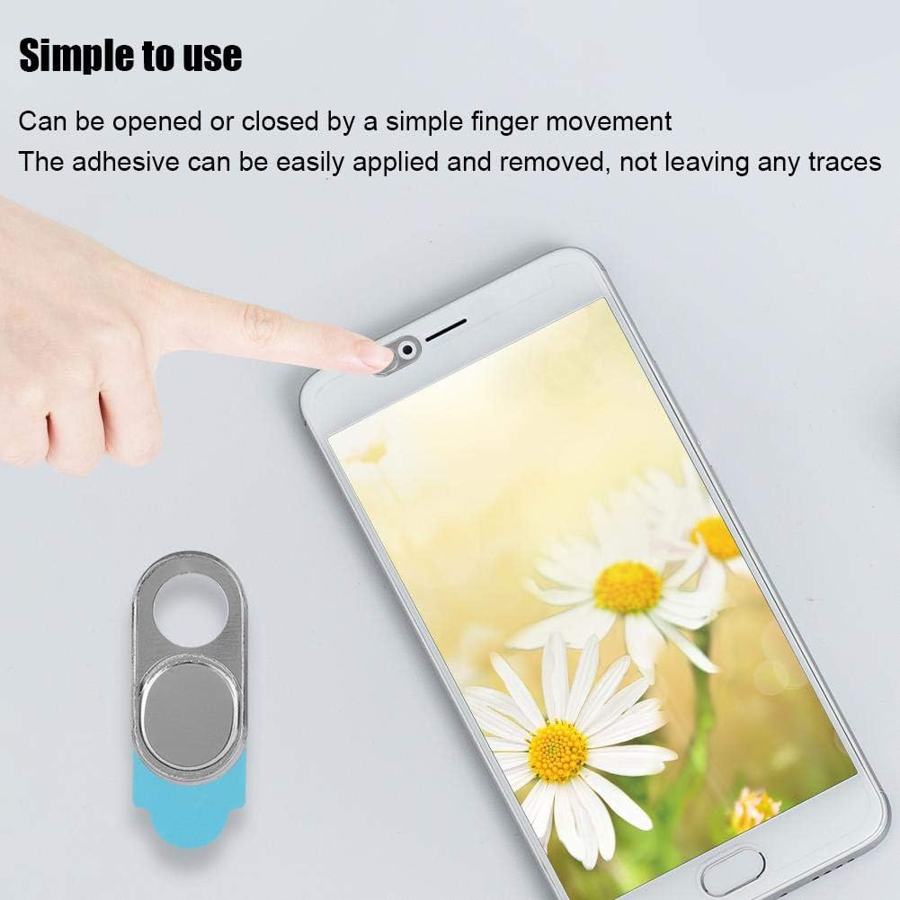 Kafuty Webcam Cover 3pcs Ultra Thin Metal Lens Cap Protective Cover Protection Privacy Security Suitable for Smartphones Tablets Desktops Laptops (Silver) - Image 3