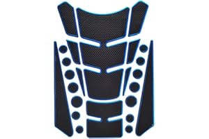 JOYHEY 1 Set Blue Universal 3D Motorcycle Gas Tank Sticker, Fuel Tank Protector Decal Pad Self-adhesive and Waterproof