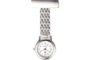 LANCARDO Nurse Watch with Second Hand for Women and Men Pin-on Brooch Unisex Doctor Paramedic Tunic Lapel Hanging Quartz Large Arabic Numeral Fob Pocket Watch