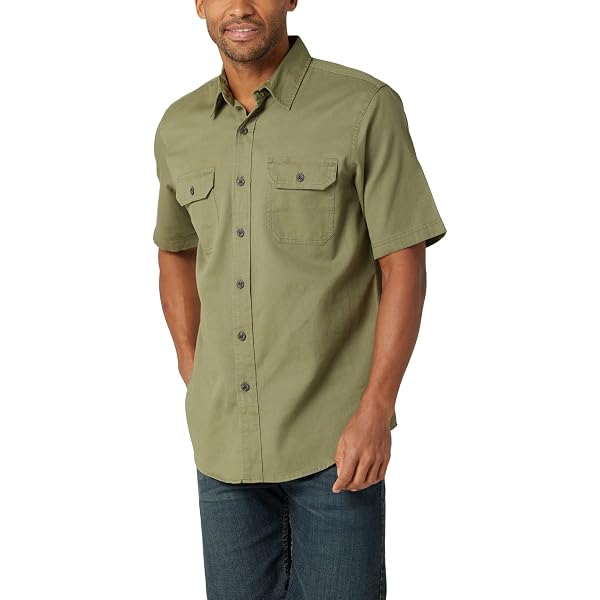 RVCA Camicia Uomo That'll Do Dobby Short Sleeve - Tessuto Dobby, Bottoni, Tasca, Vestibilità Aderente