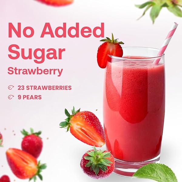 DR. SMOOTHIE 100% CRUSHED STRAWBERRY SMOOTHIE CONCENTRATE| NON-GMO, VEGAN, NO FAT, GLUTEN-FREE, RICH IN VITAMIN C, REAL STRAWBERRY FLAVOR, PERFECTLY SWEET | 46 FL OZ