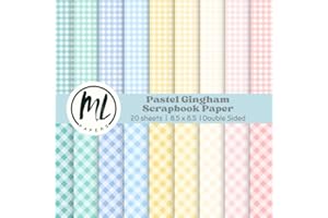 Pastel Gingham Scrapbook Paper Pad: Colorful Gingham Plaid Paper, Spring Gingham Craft Paper Pad for DIY Card Making, Pastel 